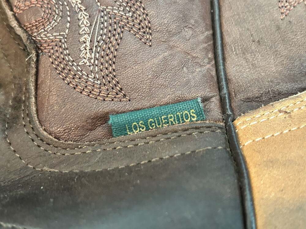 Los Gueritos Two-Tone Square Toe Western Leather Cowgirl Boots, size 39 - Picture 2 of 15